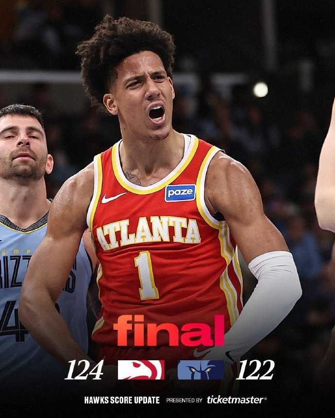 老鹰两分险胜终结4连败！杰伦狂轰32+15+8，莫兰特23+12错失绝杀